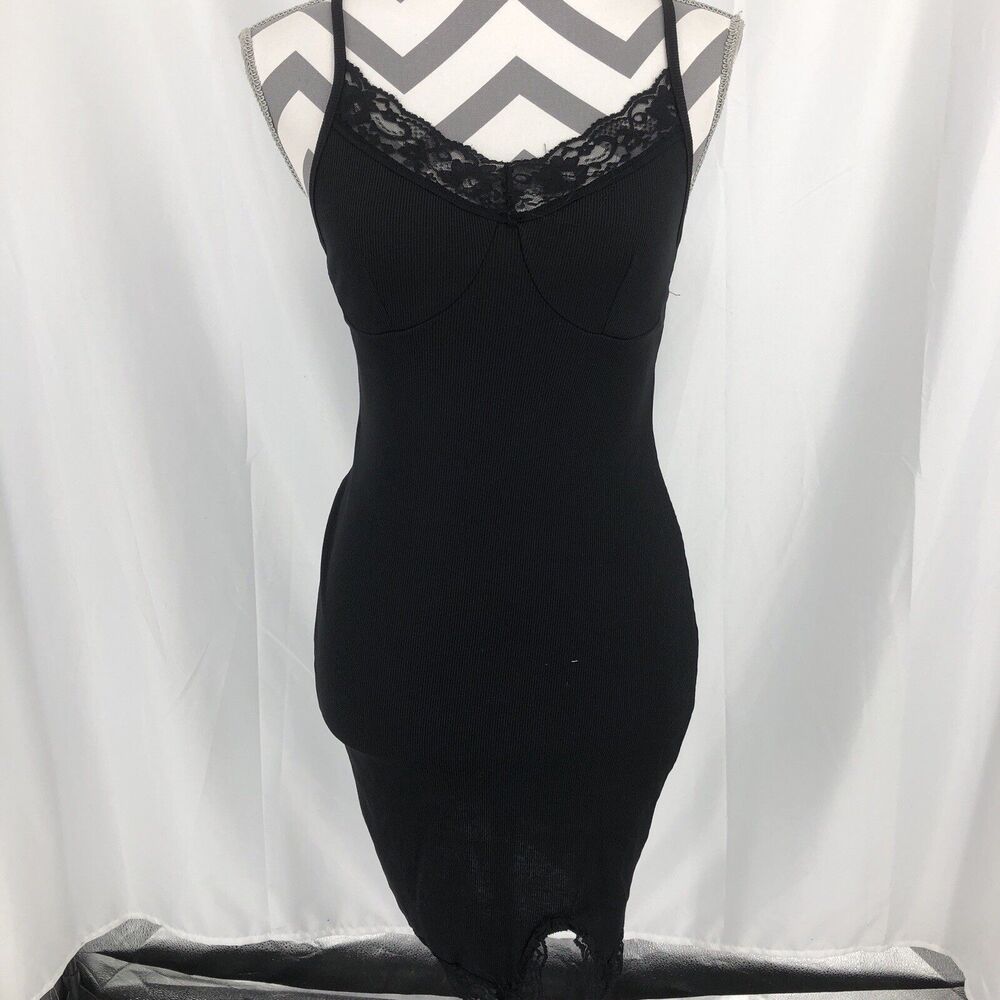 Shein Dress Womens Medium Black Sleeveless Slip Ribbed Stretch Top